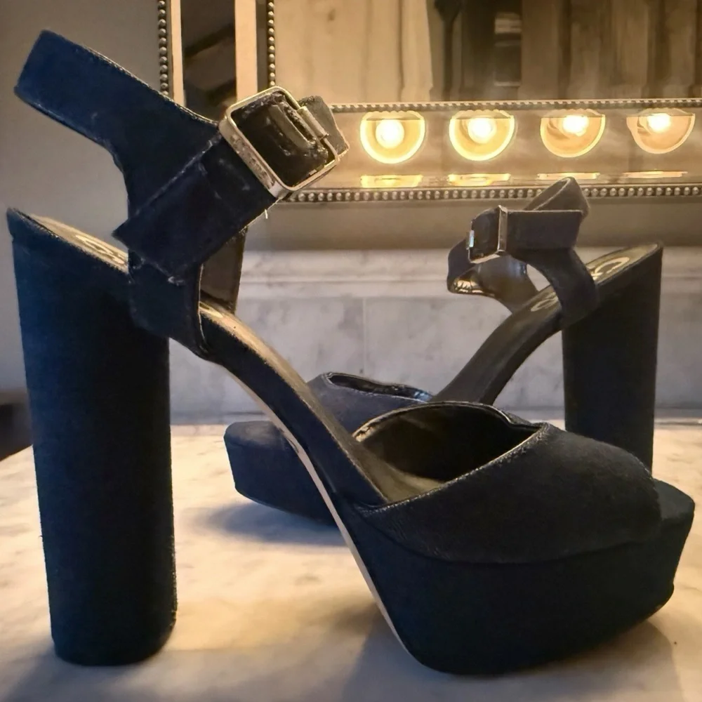Circus by Sam Edelman Denim Blue Platform Sandals